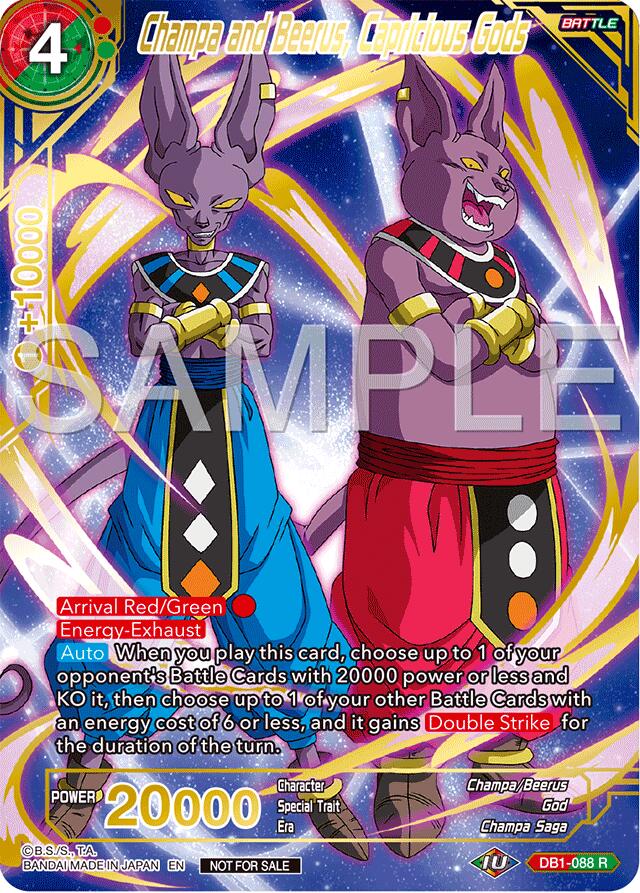 Champa and Beerus, Capricious Gods (Championship 2024 Finals Pack) (Gold Stamped) (DB1-088) [Tournament Promotion Cards] | Devastation Store