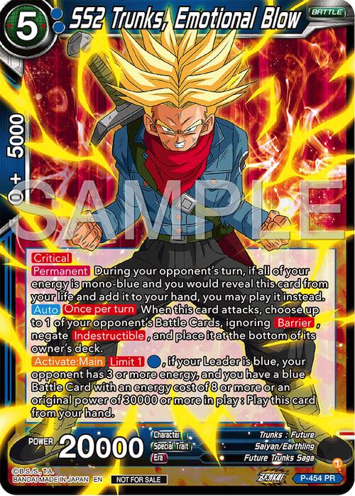 SS2 Trunks, Emotional Blow (Championship 2024 Finals Pack) (P-454) [Tournament Promotion Cards] | Devastation Store