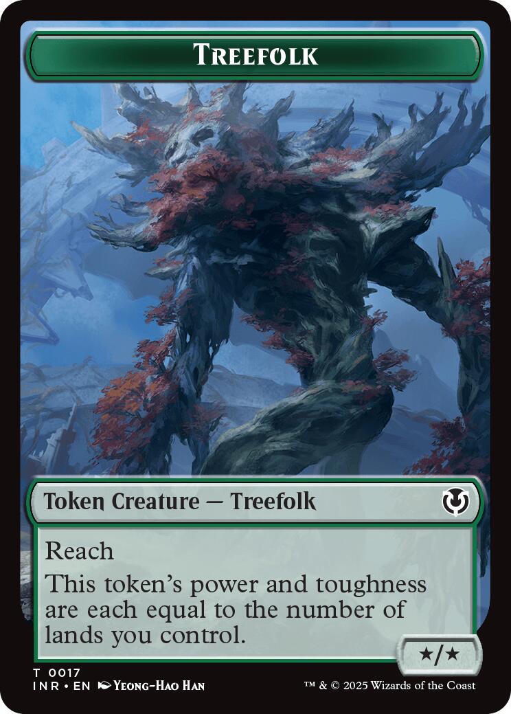 Treefolk // Emblem - Wrenn and Seven Double-Sided Token [Innistrad Remastered Tokens] | Devastation Store