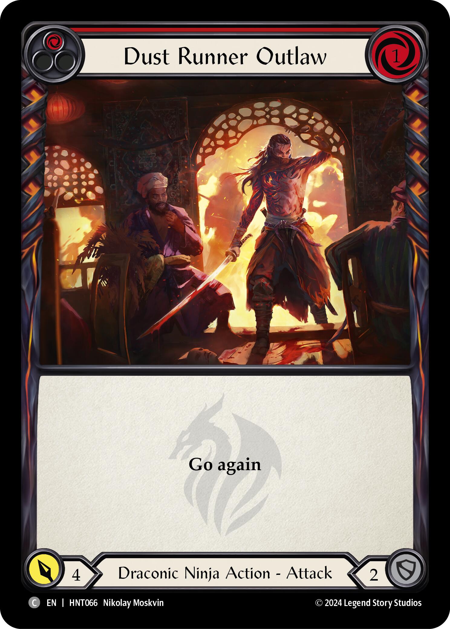 Dust Runner Outlaw (Red) [HNT066] (The Hunted)  Rainbow Foil | Devastation Store