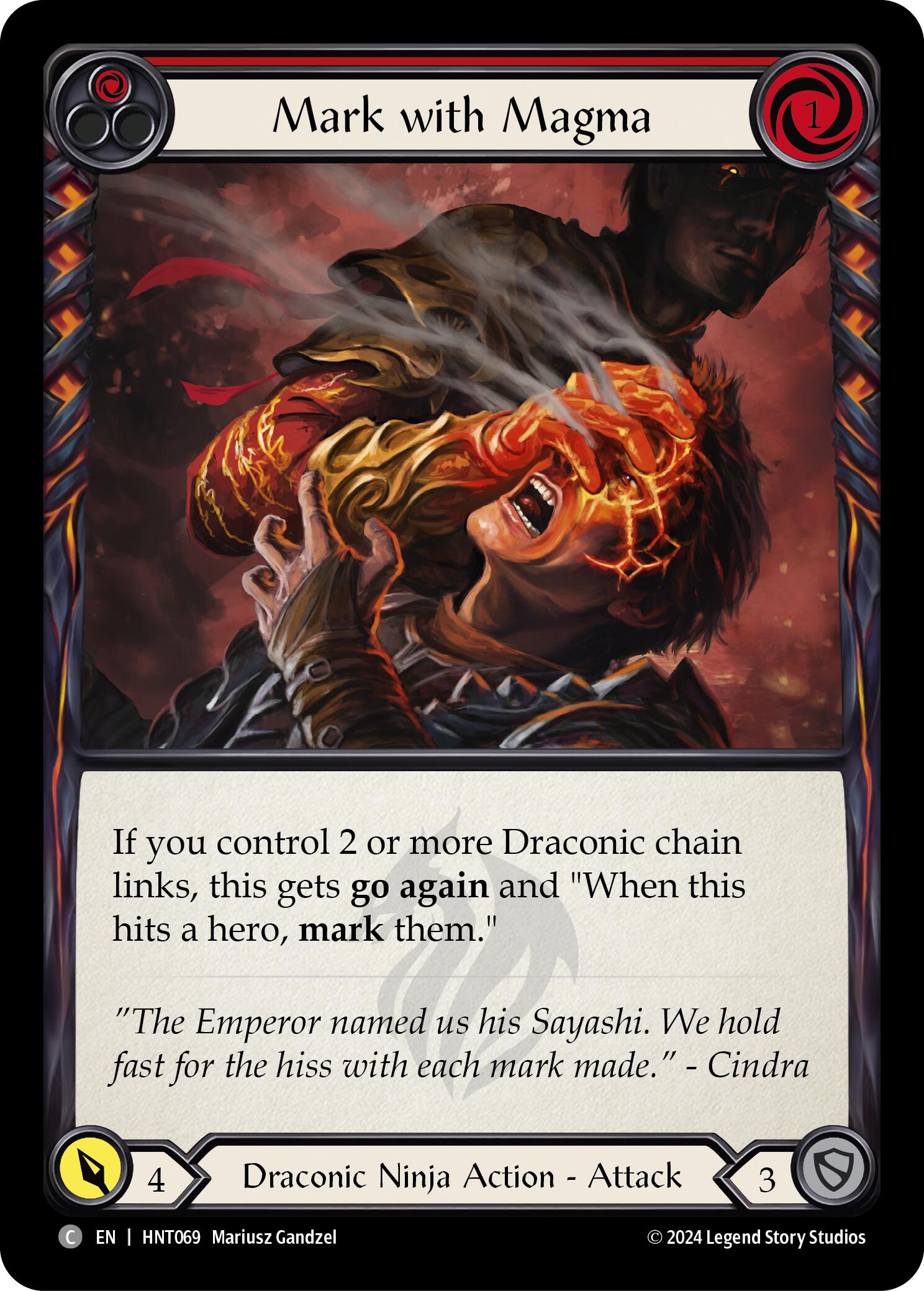 Mark with Magma (Red) [HNT069] (The Hunted)  Rainbow Foil | Devastation Store