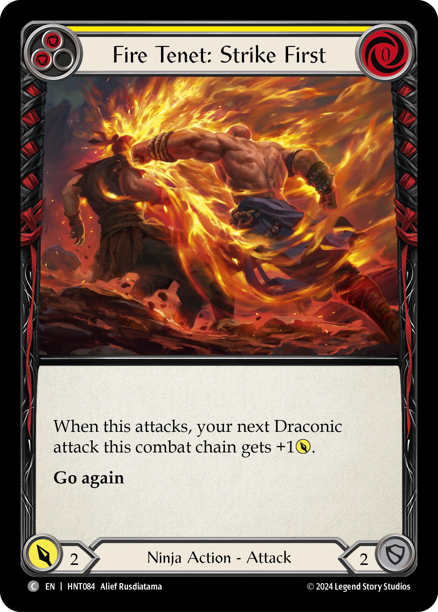 Fire Tenet: Strike First (Yellow) [HNT084] (The Hunted)  Rainbow Foil | Devastation Store