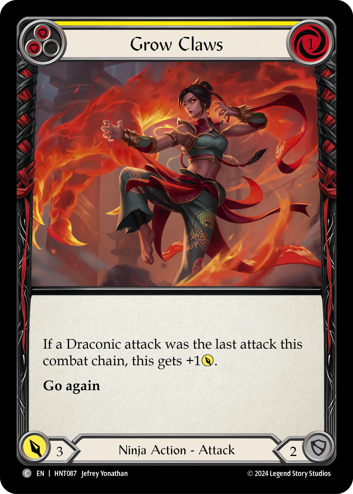 Grow Claws (Yellow) [HNT087] (The Hunted)  Rainbow Foil | Devastation Store