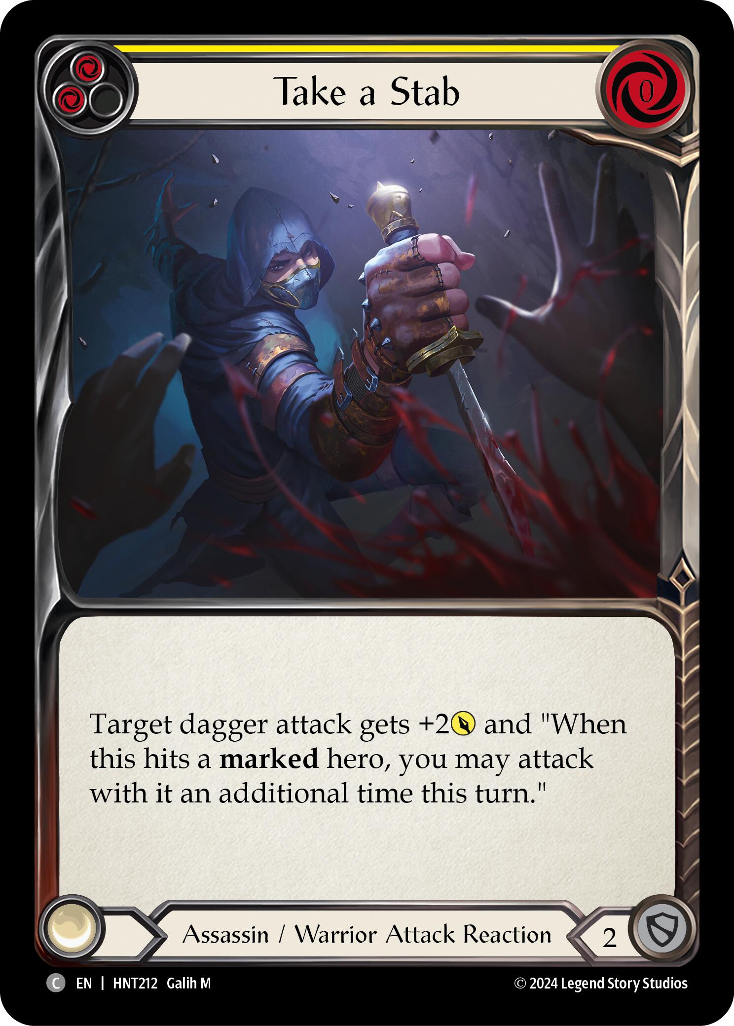 Take a Stab (Yellow) [HNT212] (The Hunted)  Rainbow Foil | Devastation Store