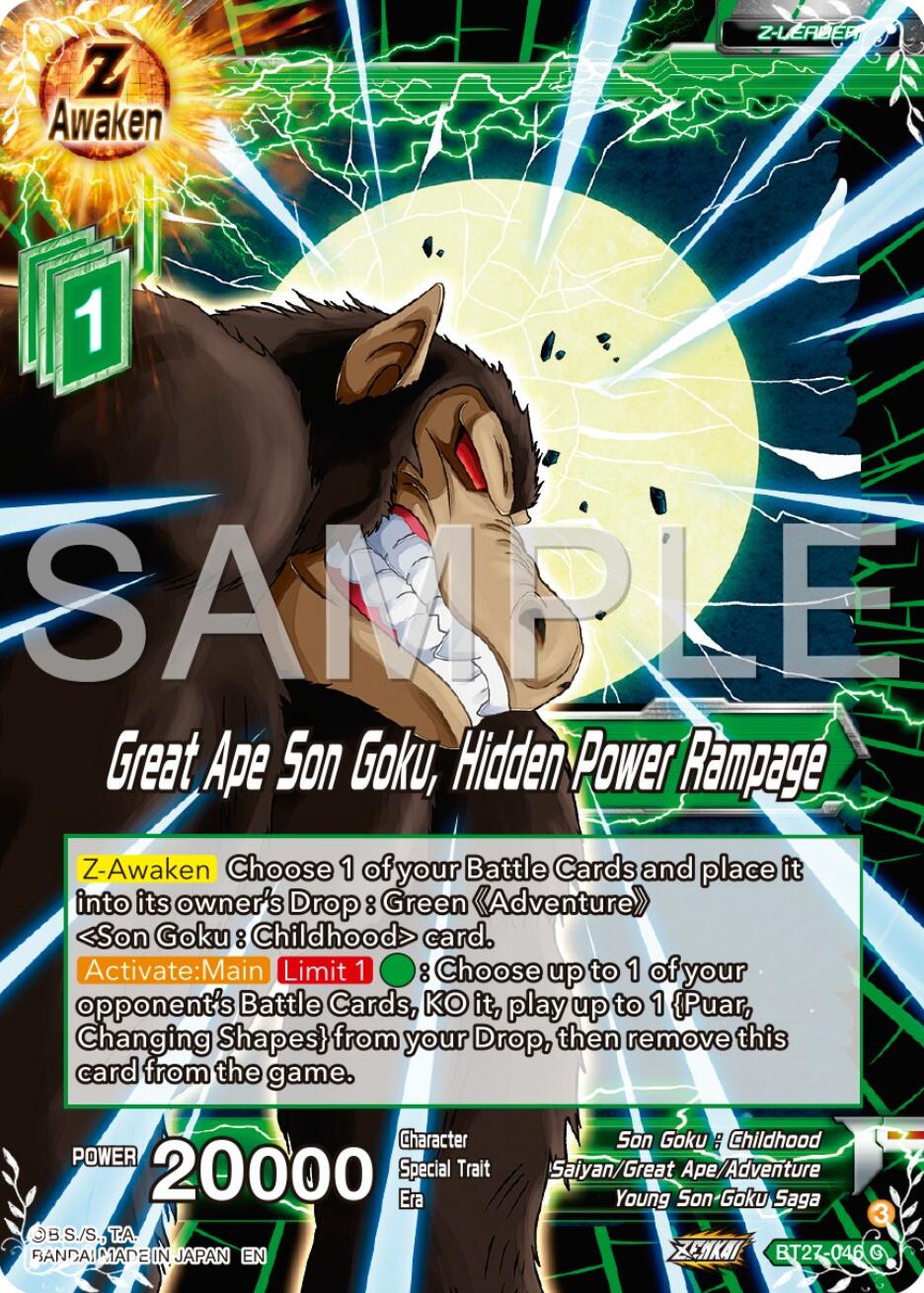 Great Ape Son Goku, Hidden Power Rampage (BT27-046) [History of Z] | Devastation Store