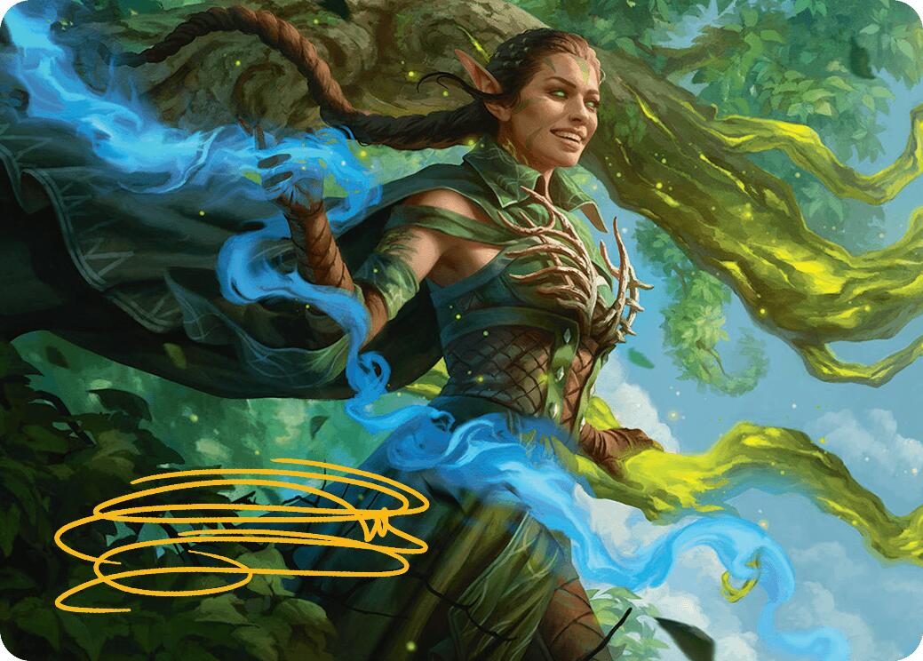Nissa, Worldsoul Speaker Art Card (Gold-Stamped Signature) [Aetherdrift Art Series] | Devastation Store