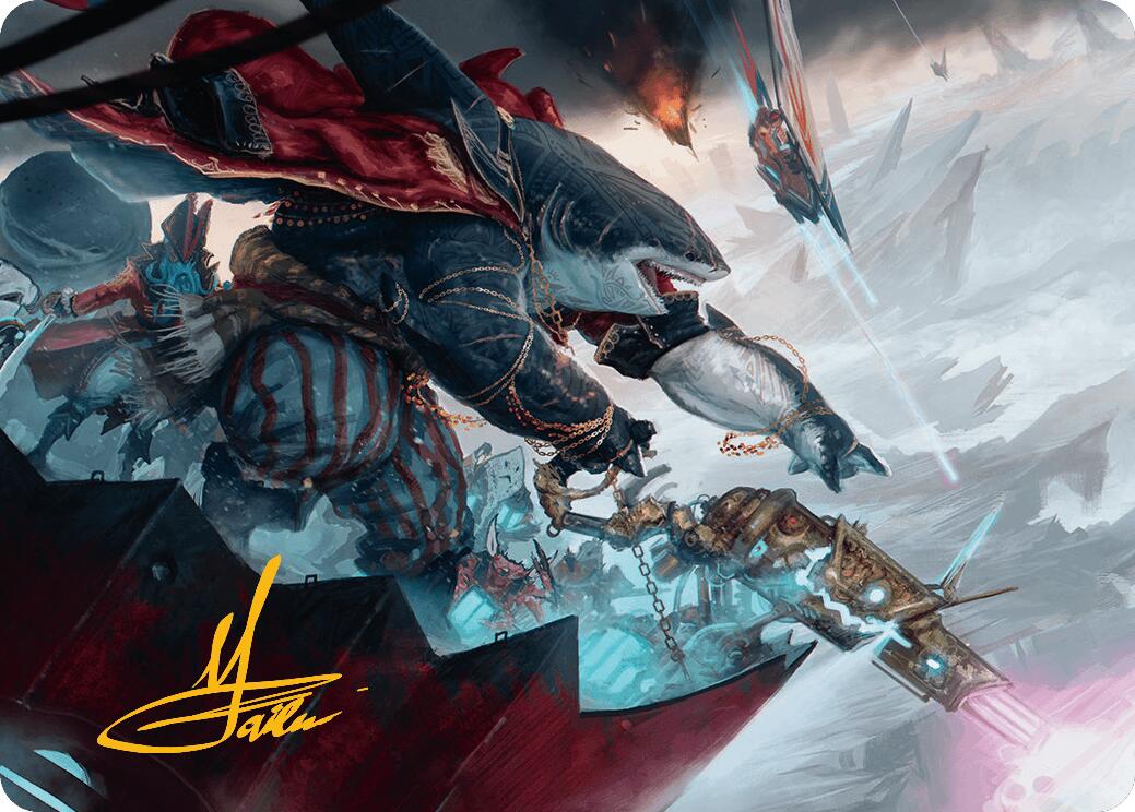 Captain Howler, Sea Scourge Art Card (16/54) (Gold-Stamped Signature) [Aetherdrift Art Series] | Devastation Store
