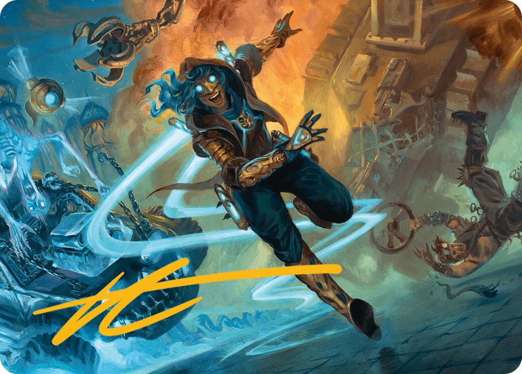 Sita Varma, Masked Racer Art Card (Gold-Stamped Signature) [Aetherdrift Art Series] | Devastation Store