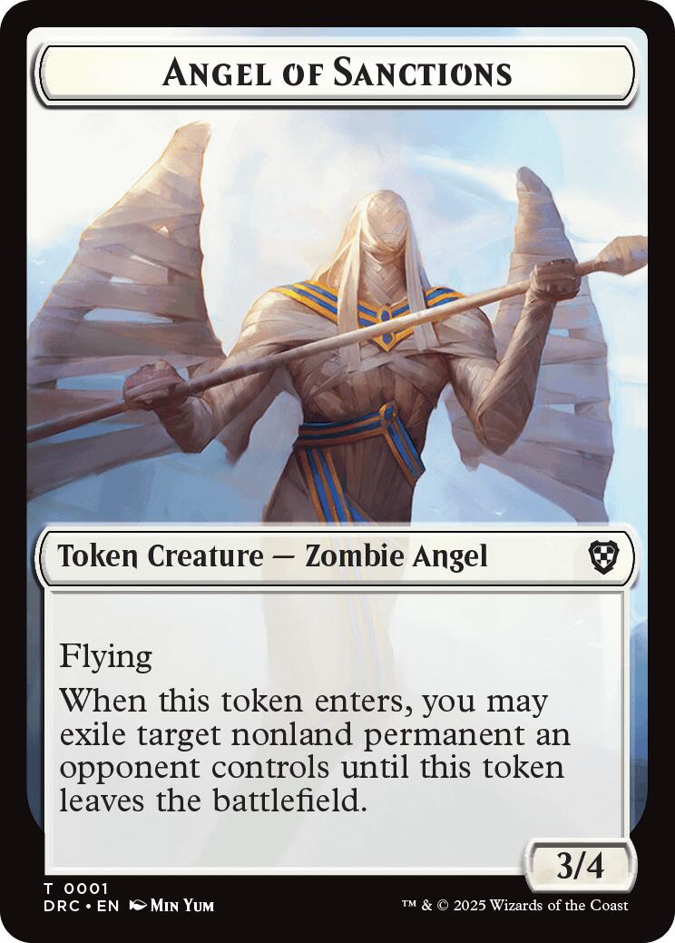 Angel of Sanctions // Zombie (0003) Double-Sided Token [Aetherdrift Tokens] | Devastation Store