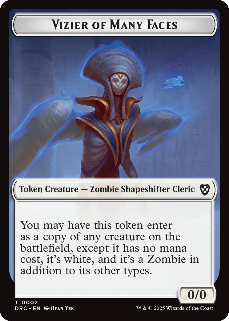 Vizier of Many Faces // Zombie (0003) Double-Sided Token [Aetherdrift Tokens] | Devastation Store
