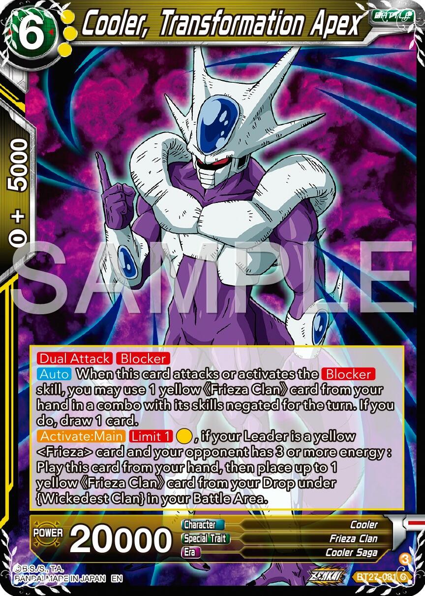 Cooler, Transformation Apex (BT27-081) [History of Z] | Devastation Store