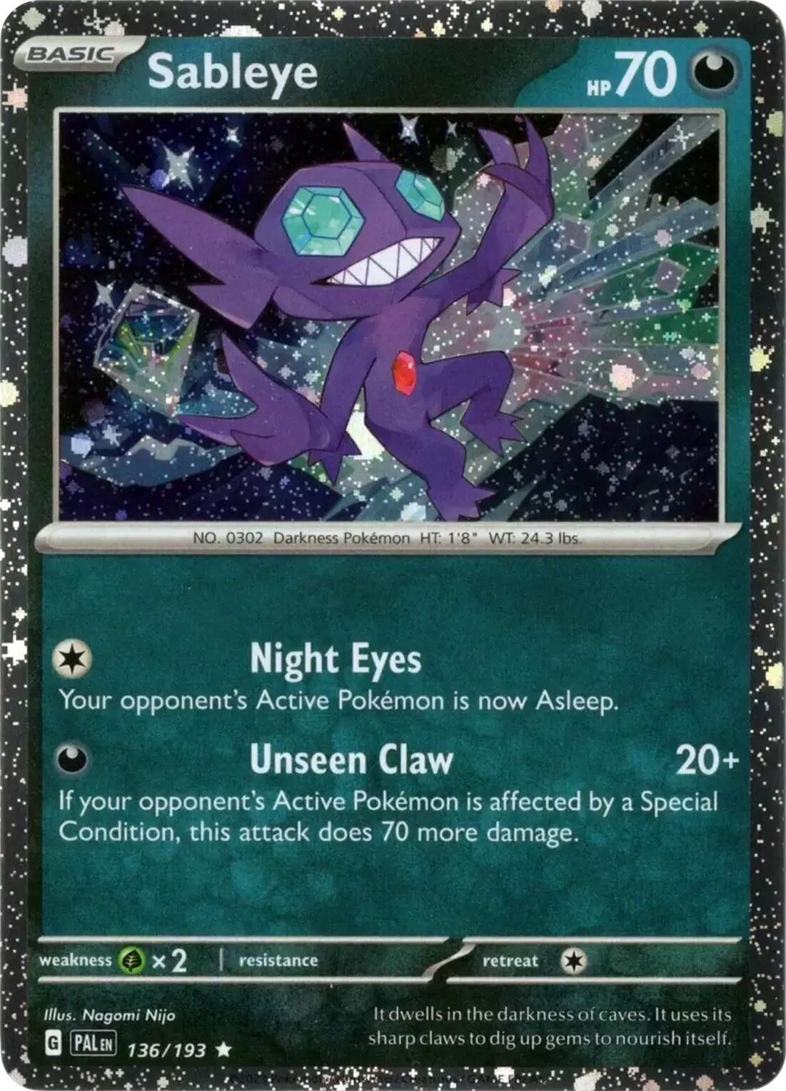 Sableye (136/193) (Cosmos Holo) [Scarlet & Violet: Paldea Evolved] | Devastation Store