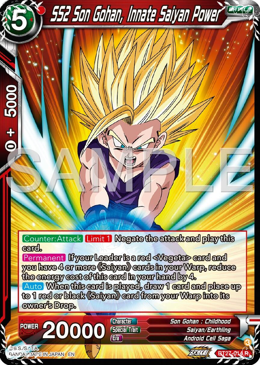 SS2 Son Gohan, Innate Saiyan Power (BT27-014) [History of Z] | Devastation Store