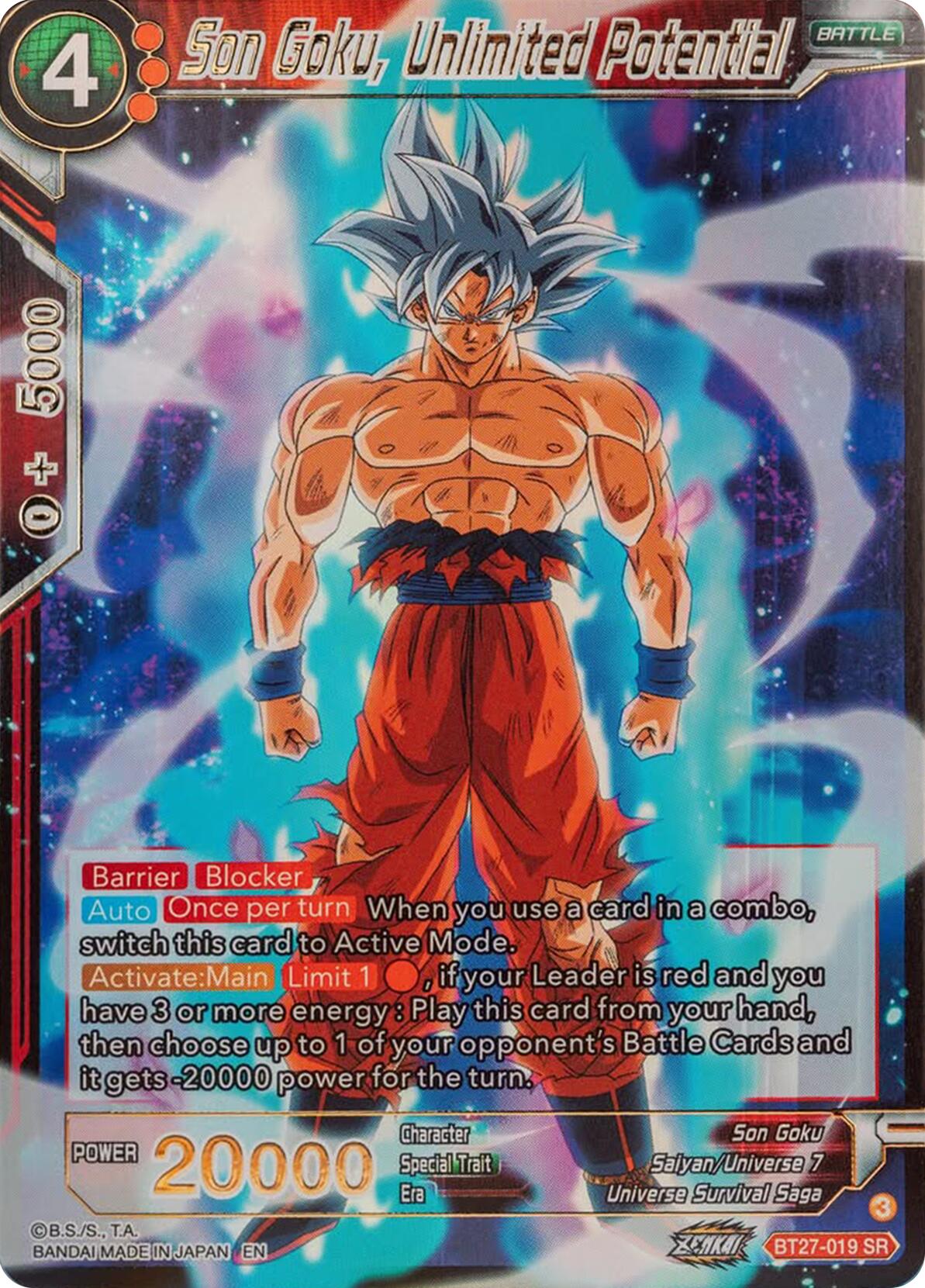 Son Goku, Unlimited Potential (BT27-019) [History of Z] | Devastation Store