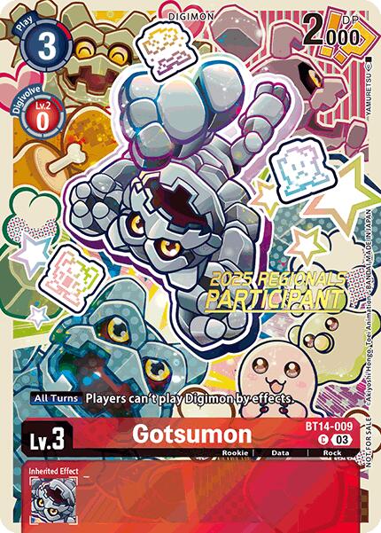 Gotsumon [BT14-009] (2025 Regionals Participant) [Blast Ace Promos] | Devastation Store