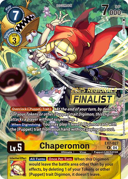 Chaperomon [EX7-027] (2025 Regionals Finalist) [Digimon LIBERATOR Promos] | Devastation Store