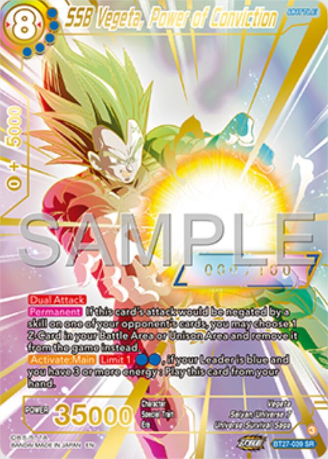 SSB Vegeta, Power of Conviction (Serial Numbered) (BT27-039) [History of Z] | Devastation Store