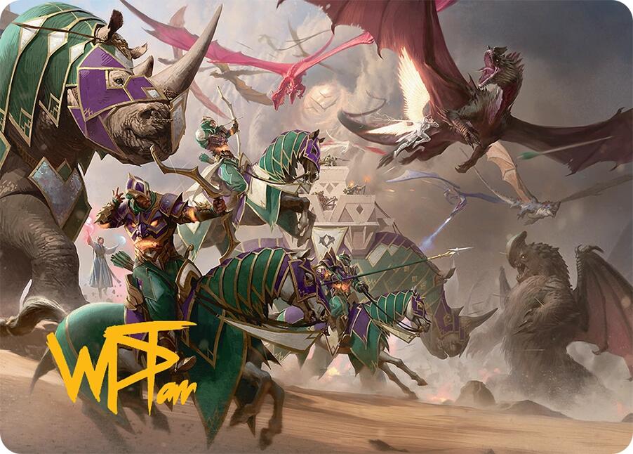 United Battlefront Art Card (5/54) (Gold-Stamped Signature) [Tarkir: Dragonstorm Art Series] | Devastation Store