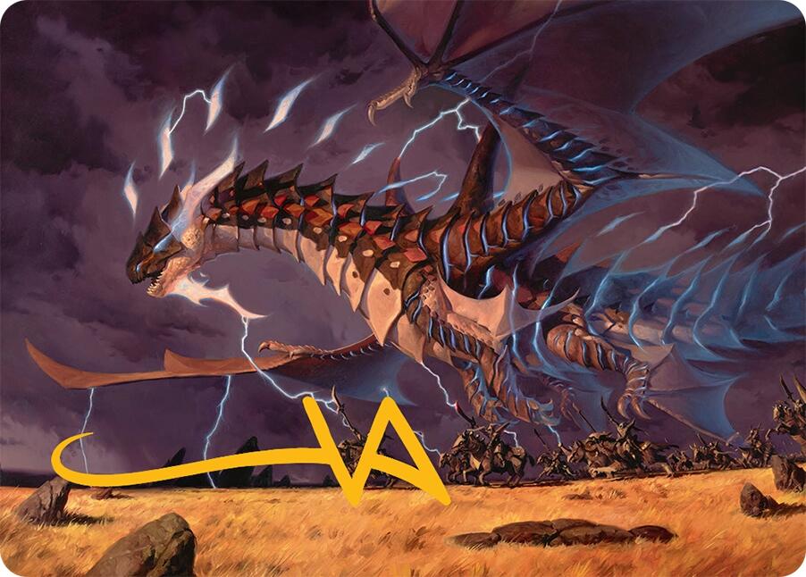 Neriv, Heart of the Storm Art Card (25/54) (Gold-Stamped Signature) [Tarkir: Dragonstorm Art Series] | Devastation Store