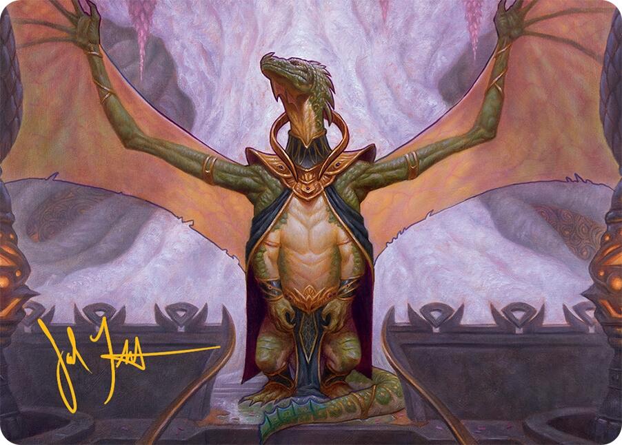 Kheru Goldkeeper Art Card (36/54) (Gold-Stamped Signature) [Tarkir: Dragonstorm Art Series] | Devastation Store