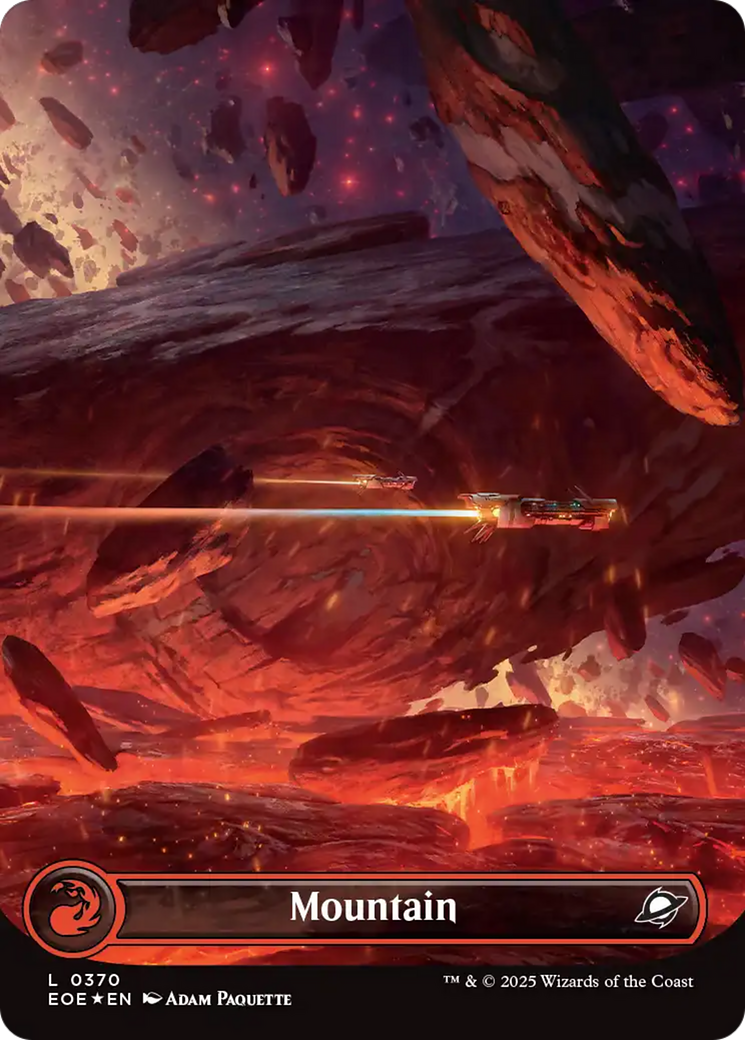 Mountain (0370) (Borderless) (Galaxy Foil) [Edge of Eternities] | Devastation Store