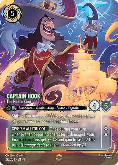 Captain Hook - The Pirate King (Enchanted) (215/204) [Reign of Jafar] | Devastation Store