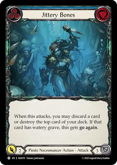 Jittery Bones (Blue) [SEA070] (High Seas)  Rainbow Foil | Devastation Store