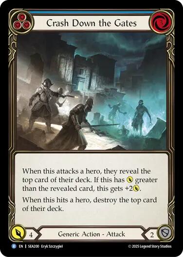 Crash Down the Gates (Blue) [SEA200] (High Seas)  Rainbow Foil | Devastation Store