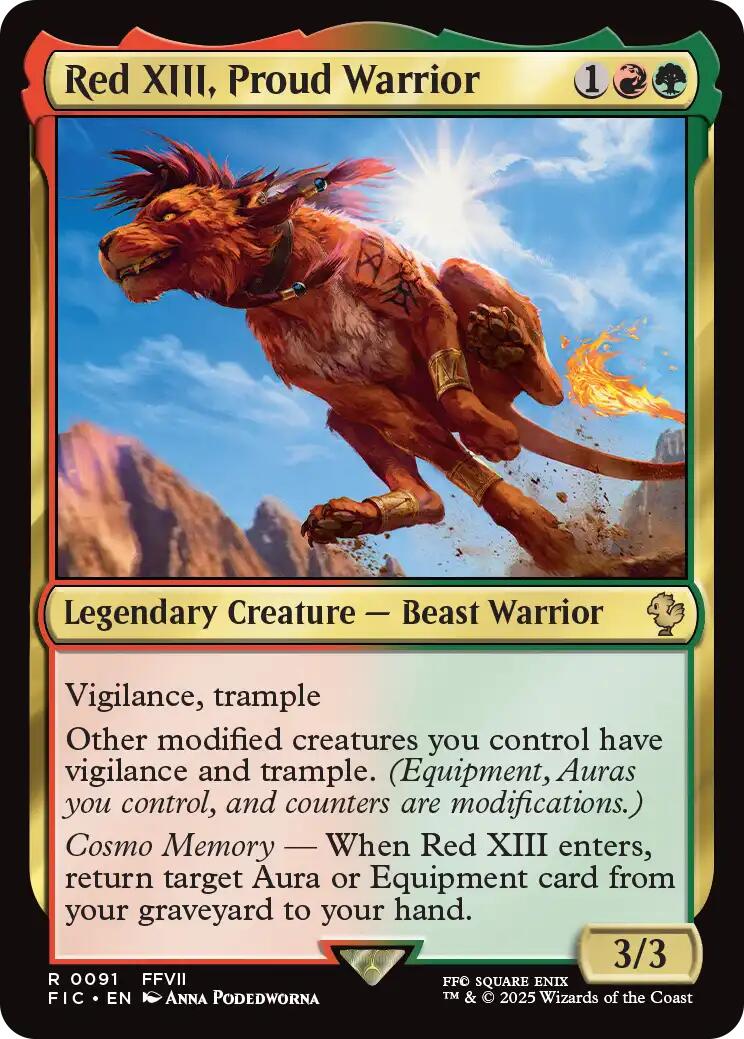 Red XIII, Proud Warrior (Surge Foil) [FINAL FANTASY Commander] | Devastation Store