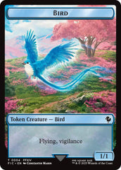 Bird // Hero (0028) Double-Sided Token (Surge Foil) [FINAL FANTASY Commander Tokens] | Devastation Store