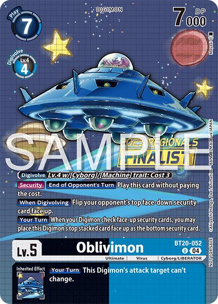 Oblivimon [BT20-052] (Regionals 25-26 Season 2 Finalist) [Release Special Booster Ver.2.0] | Devastation Store