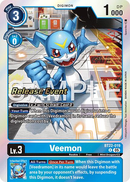 Veemon [BT22-019] [Cyber Eden Release Event Cards] | Devastation Store