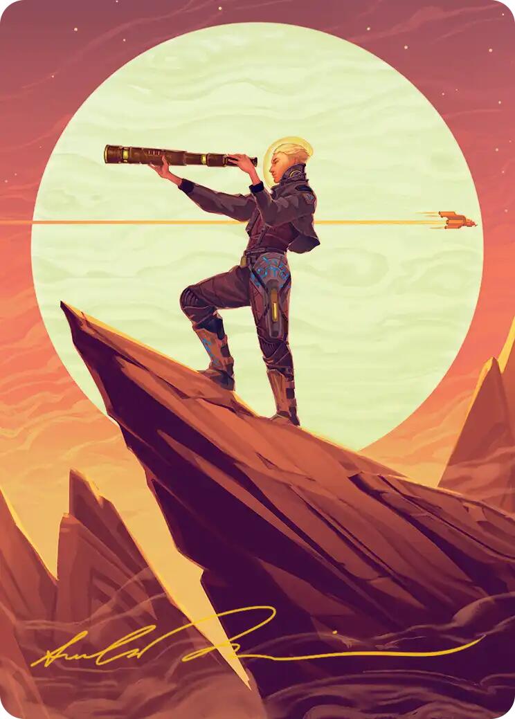 Sami, Wildcat Captain Art Card (Gold-Stamped Signature) [Edge of Eternities Art Series] | Devastation Store