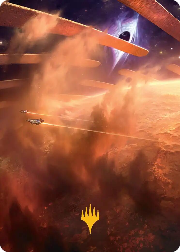 Adagia, Windswept Bastion Art Card (Gold-Stamped Planeswalker Symbol) [Edge of Eternities Art Series] | Devastation Store