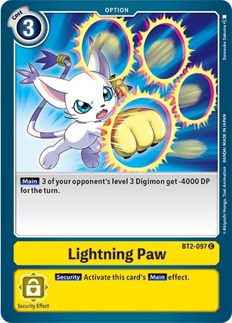 Lightning Paw [BT2-097] (Revision Pack 2021) [Release Special Booster Promos] | Devastation Store