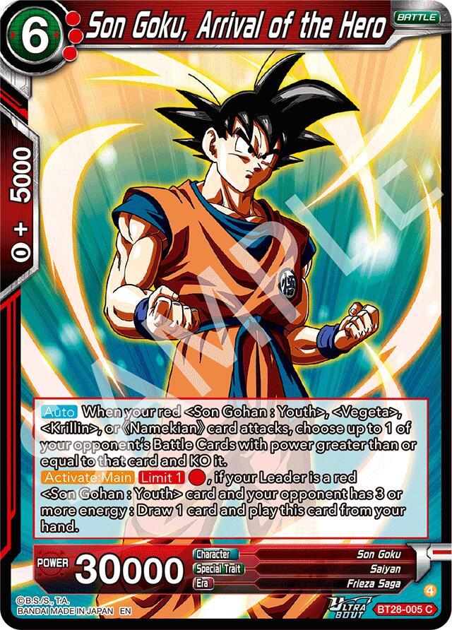 Son Goku, Arrival of the Hero (BT28-005) [Prismatic Clash] | Devastation Store