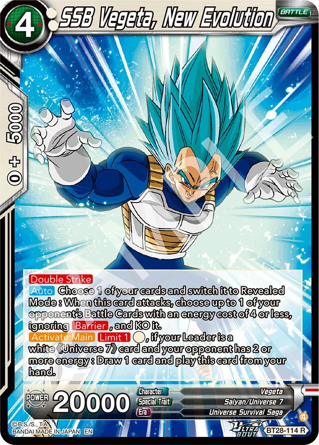 SSB Vegeta, New Evolution (BT28-114) [Prismatic Clash] | Devastation Store