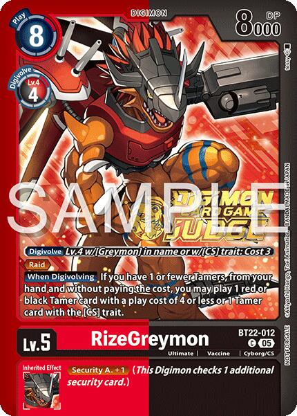 RizeGreymon [BT22-012] (Judge Pack 2025 Wave 2) [Cyber Eden] | Devastation Store