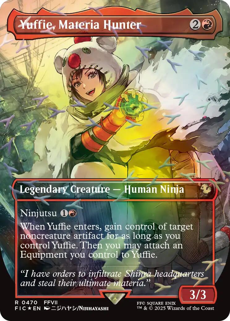 Yuffie, Materia Hunter (Borderless) (Chocobo Track Foil) [FINAL FANTASY Commander] | Devastation Store