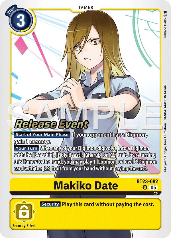 Makiko Date [BT23-082] [Hackers' Slumber Release Event Cards] | Devastation Store