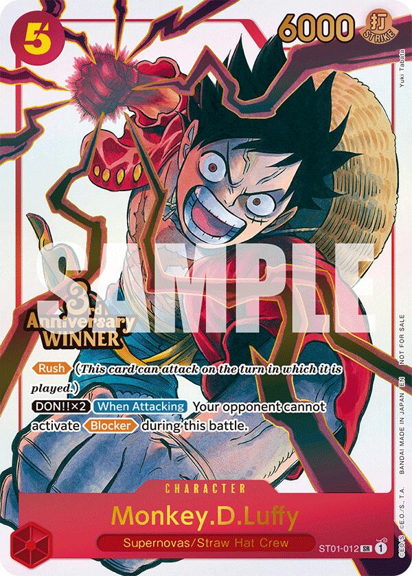 Monkey.D.Luffy (ST01-012) (3rd Anniversary Winner) [One Piece Promotion Cards] | Devastation Store