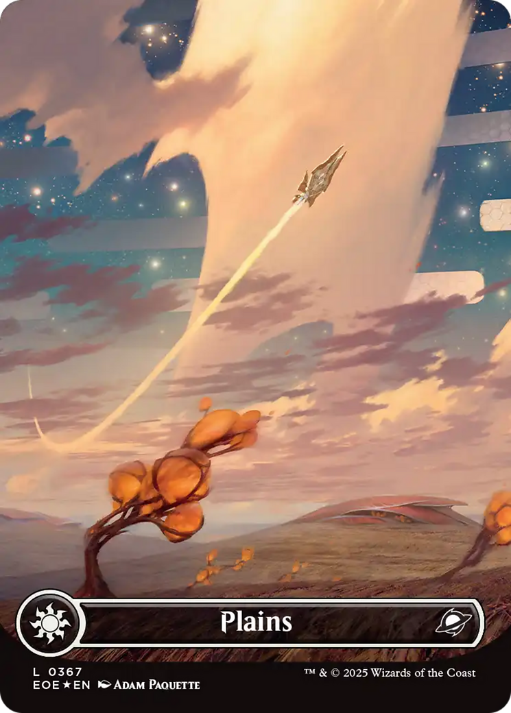 Plains (0367) (Borderless) (Galaxy Foil) [Edge of Eternities] | Devastation Store