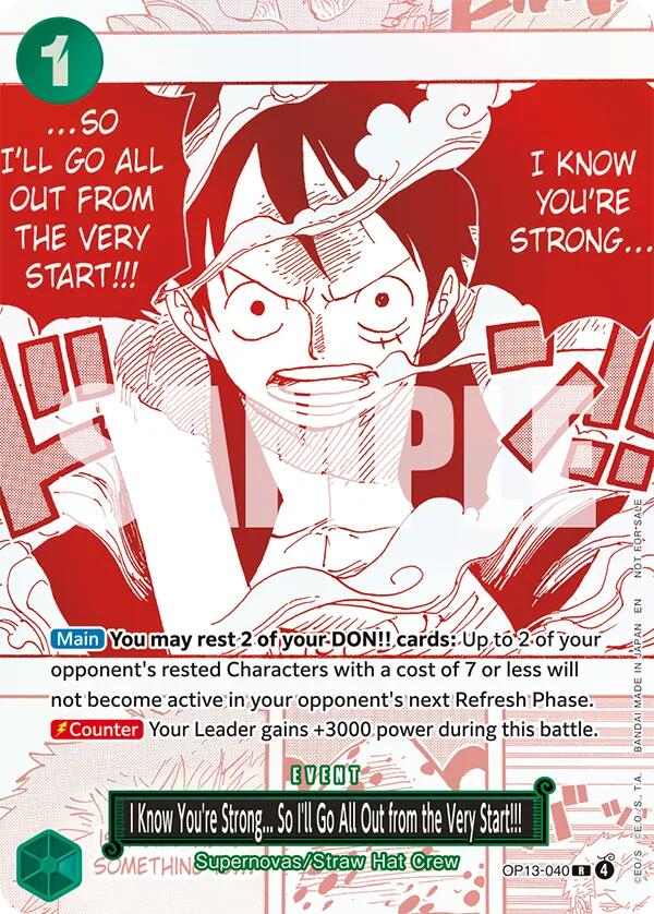 I Know You're Strong... So I'll Go All Out from the Very Start!!! (3rd Anniversary Treasure Campaign Pack) [One Piece Promotion Cards] | Devastation Store