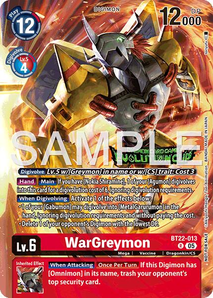 WarGreymon [BT22-013] (Evolution Cup 2025 Vol. 3 Top 4) [Cyber Eden] | Devastation Store
