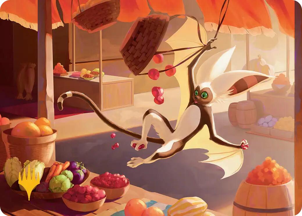 Momo, Playful Pet Art Card (Gold-Stamped Planeswalker Symbol) [Avatar: The Last Airbender Art Series] | Devastation Store