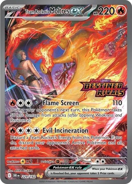 Team Rocket's Moltres ex (229/182) (Destined Rivals Stamp) [Miscellaneous Cards] | Devastation Store