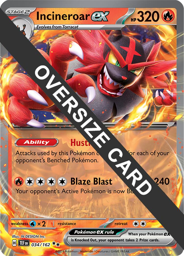 Incineroar ex (034/162) (Jumbo Card) [Scarlet & Violet: Temporal Forces] | Devastation Store