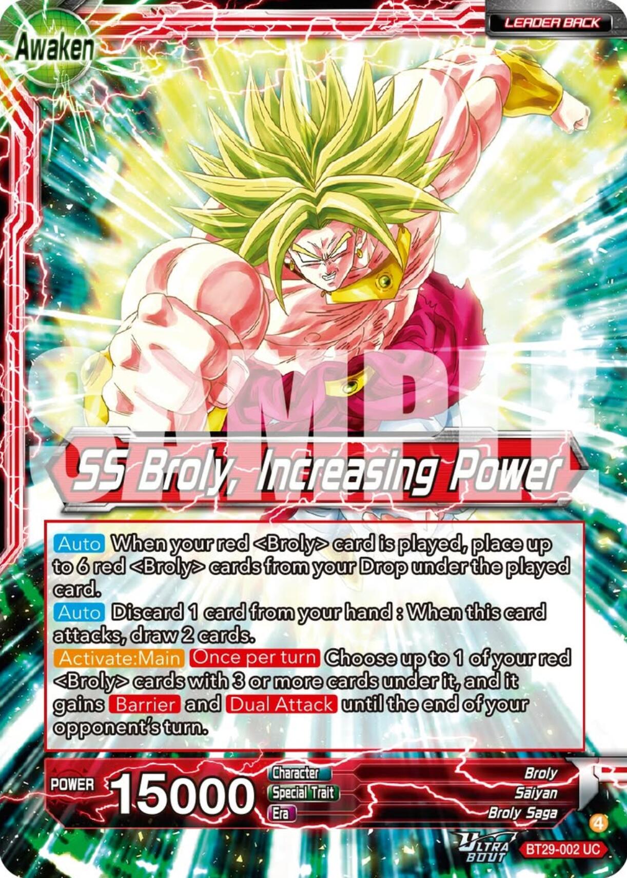 Broly // SS Broly, Increasing Power (BT29-002) [Fearsome Rivals] | Devastation Store