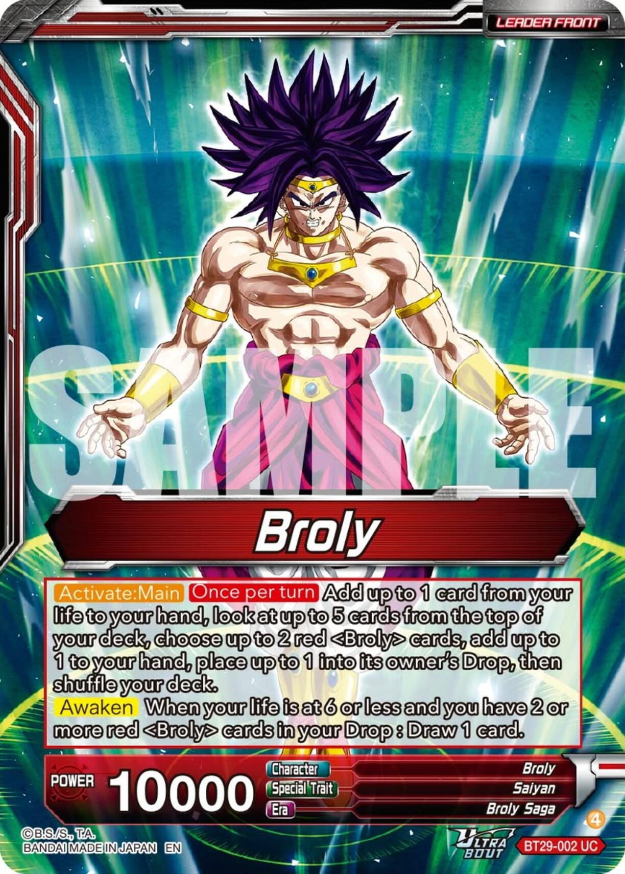 Broly // SS Broly, Increasing Power (BT29-002) [Fearsome Rivals] | Devastation Store