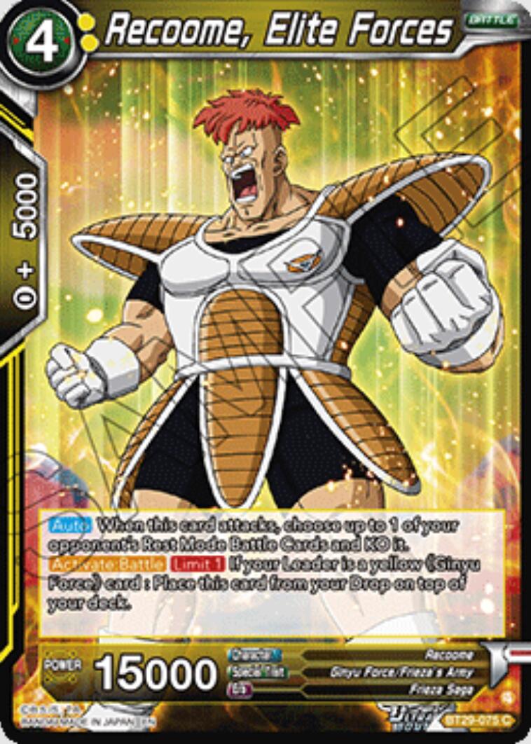 Recoome, Elite Forces (BT29-075) [Fearsome Rivals] | Devastation Store